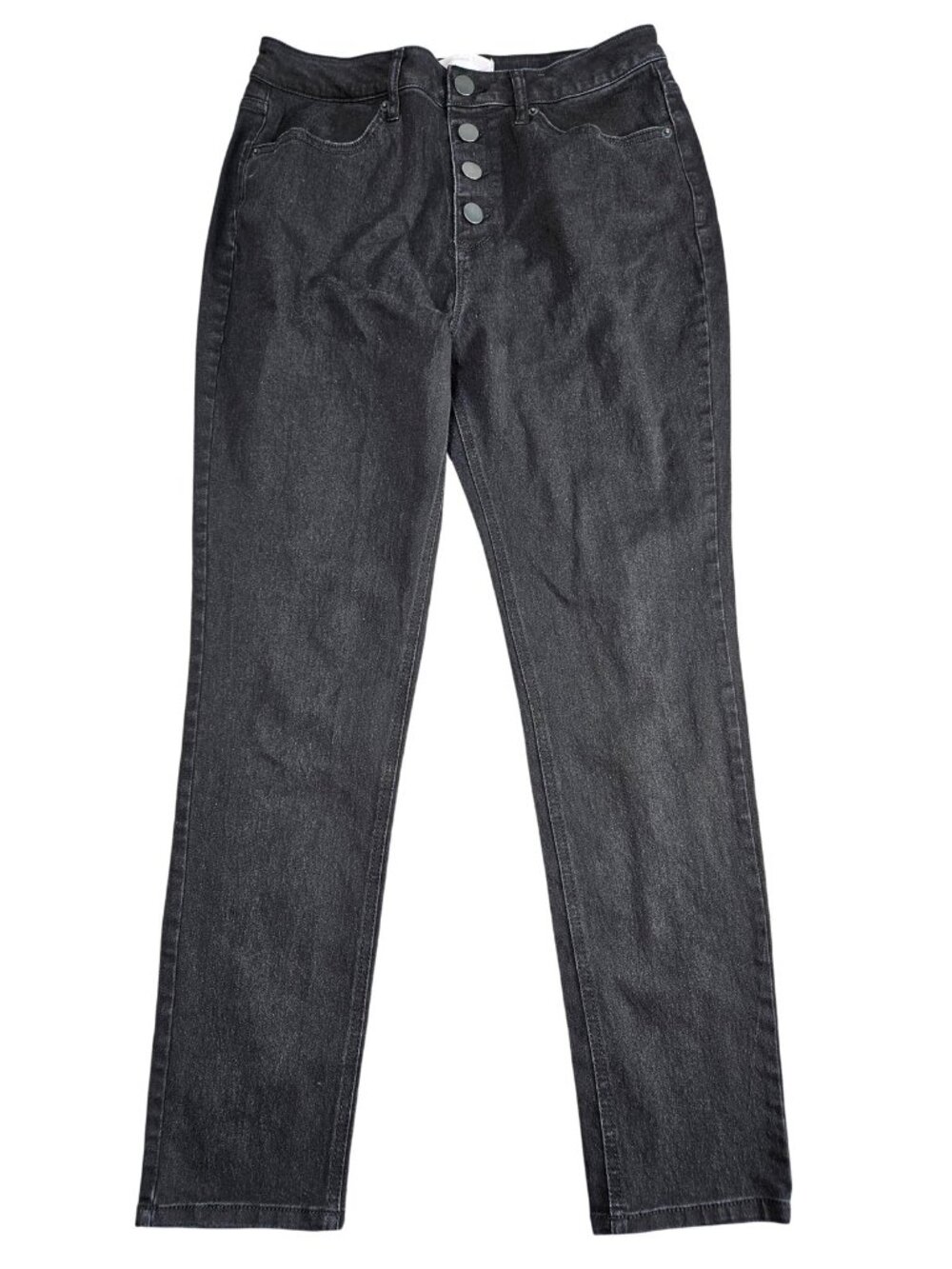 No Boundaries Skinny Jeans Juniors 15 Black High Rise Button Fly Stretch Denim